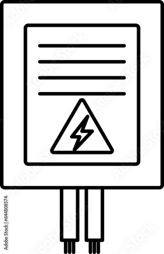 Electric OR Distribution Board Icon In Black Outline.
