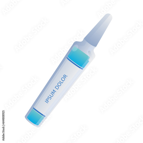 Medical Ampoule OR Vials Element In Blue Color.