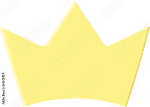 Yellow Crown Icon In Paper Cut.