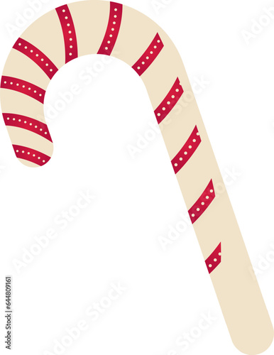 Isolated Candy Cane Element On White Background.
