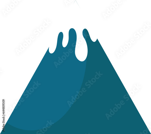 Mountain Element In Blue And White Color.