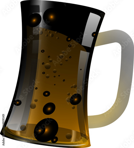 Realistic Beer Mug Element On White Background.