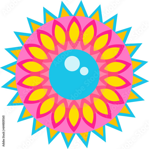 Pearl Mandala Element In Colorful.