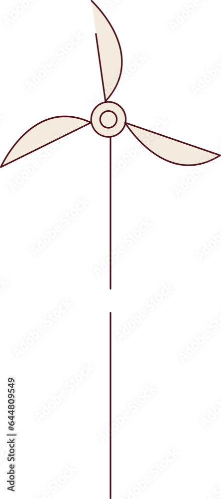 Fototapeta premium Flat Style Windmill Element On White Background.