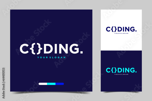 logo coding vector,technology, symbol code logo illustration, coding. programmer logo icon vector suitable for your media design logo
