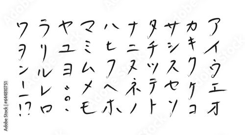 手書きの筆文字カタカナ