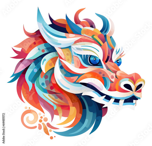 Cute Chinese dragon Illustration isolated.