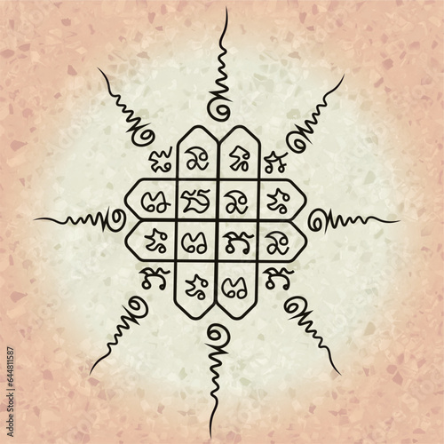thai traditional painting tattoo vector