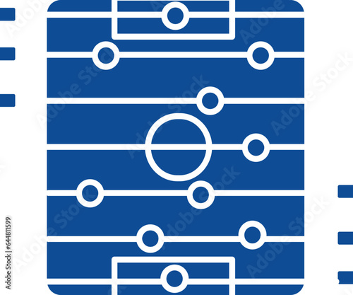 Table Football Icon In Blue And White Color.