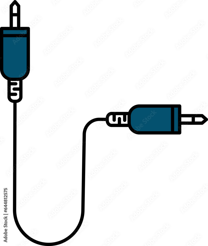 Obraz premium Audio Cable Icon Or Symbol In Blue Color.