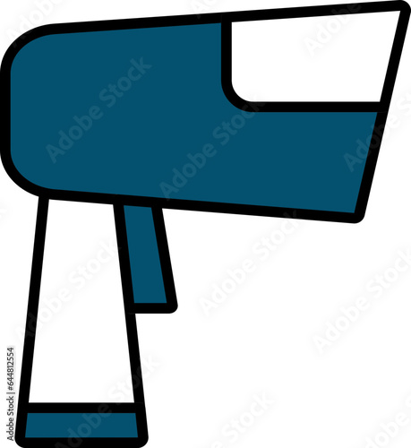 Infrared Thermometer Icon In Blue And White Color.