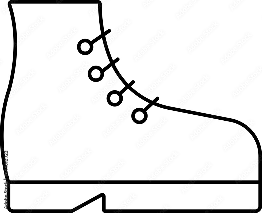 Isolated Shoes Line Art Icon in Flat Style.