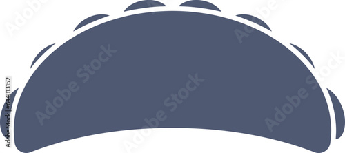 Indian Sweet (Gujia) Icon Or Symbol In Blue And White Color.