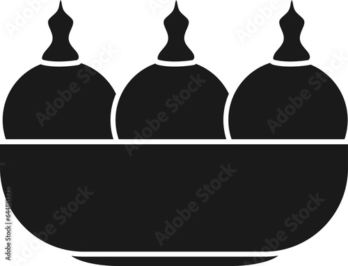 Glyph Style Sandesh Dish Icon Or Symbol.