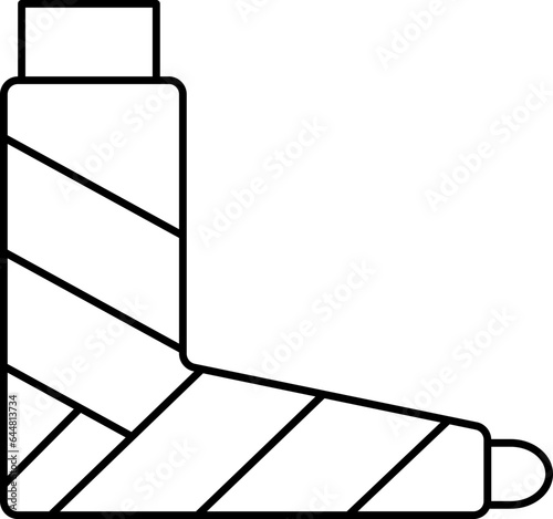 Bandage Covering Foot Icon In Black Outline.