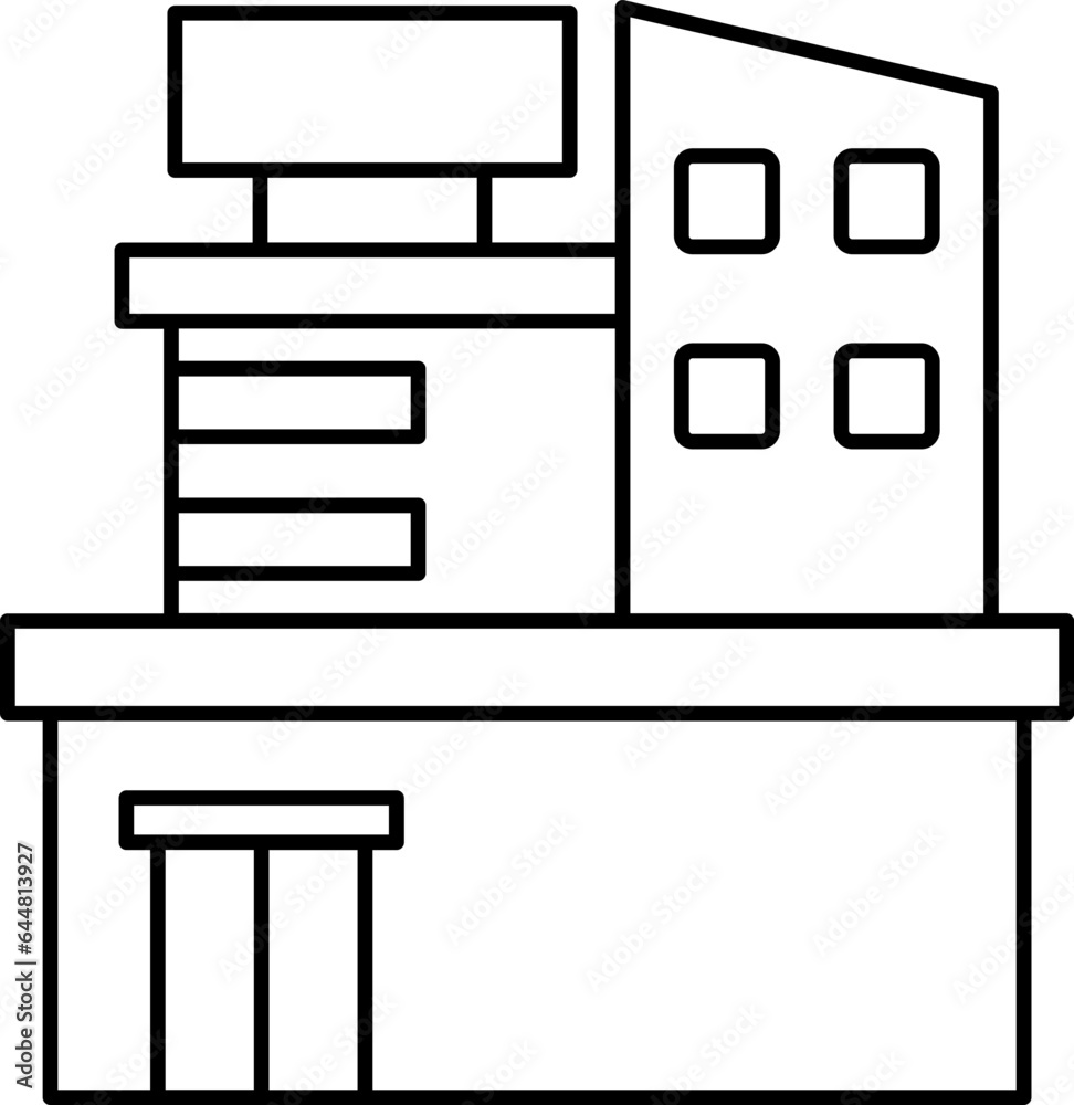 Line Art Illustration of Building Icon. Line Art Illustration of Building Icon.