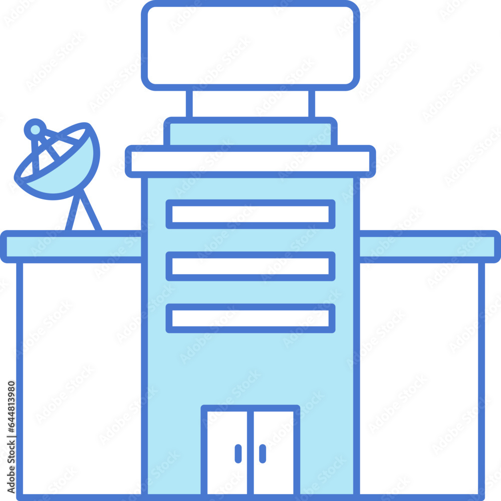 Isolated Modern Hotel Or Building Icon In Blue And White Color. Isolated Modern Hotel Or Building Icon In Blue And White Color.