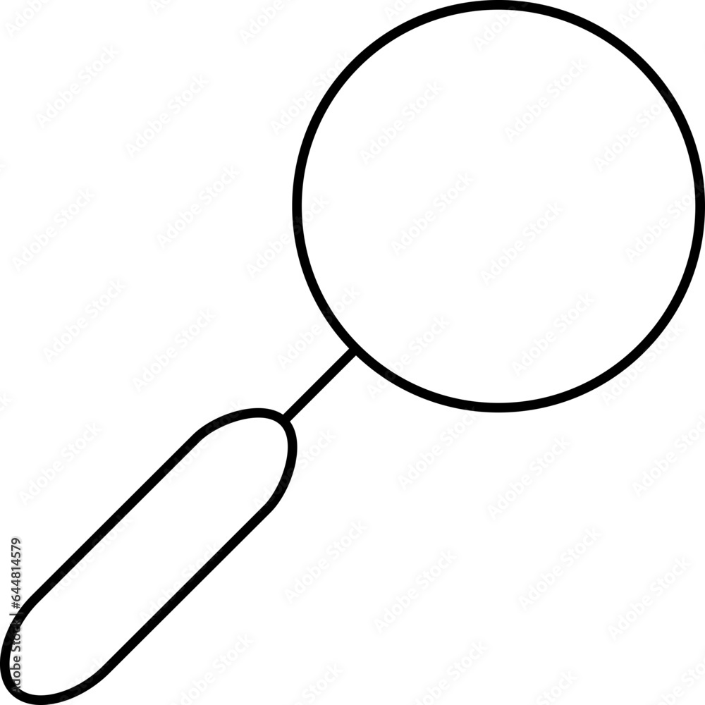 Magnifying Glass Icon In Black Outline. Magnifying Glass Icon In Black Outline.