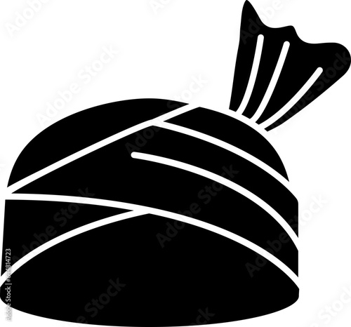 Turban Icon In B&W Color.