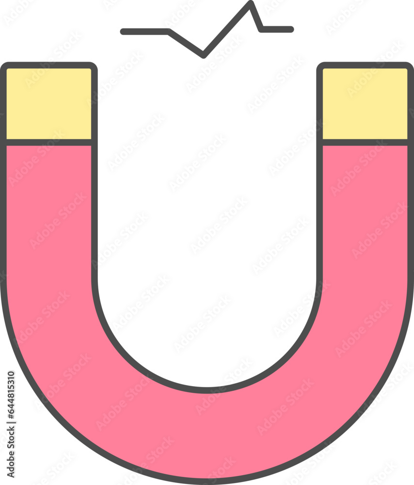 Magnet Icon Or Symbol In Pink And Yellow Color.
