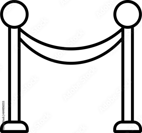 Ceremony Barrier Icon In Black Outline.