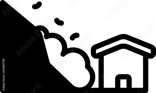 Isolated Landslide Icon in Flat Style.