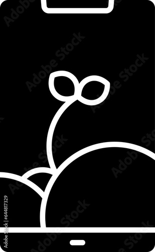 Black And White Nature In Smartphone Icon.