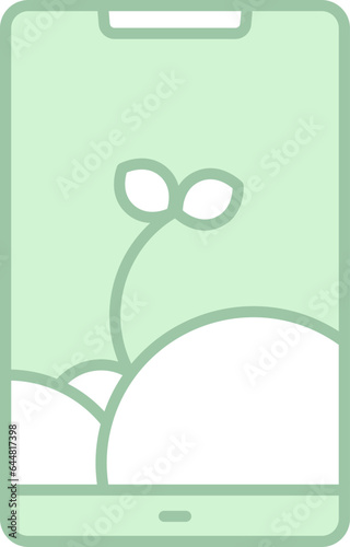 Green And White Nature In Smartphone Icon.