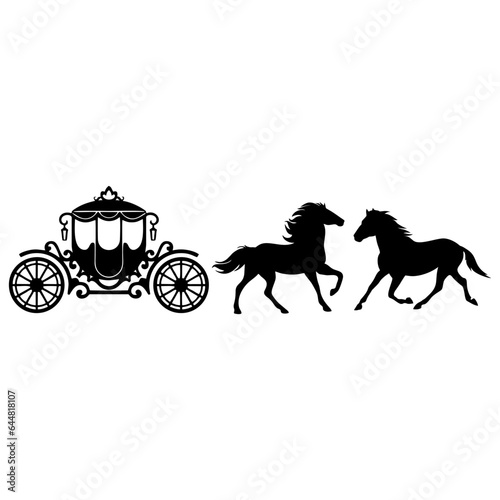 Horse and chariot silhouette