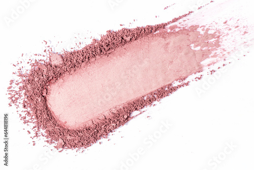 Eyeshadow dry powder swatch isolated on the white background.