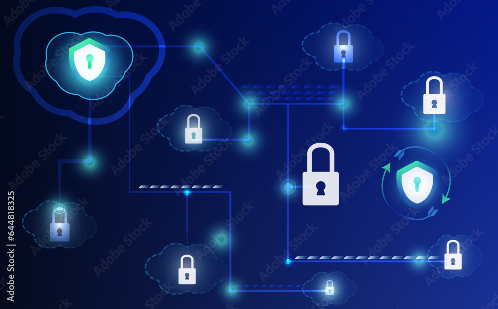 Technology Network Background.Big data visual information background.communication and technology network background.