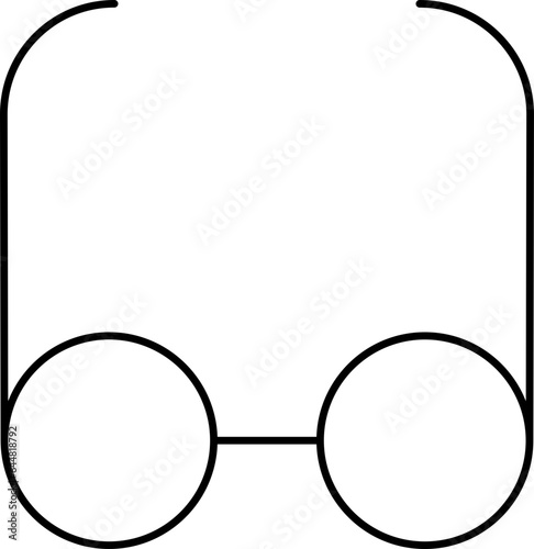 Goggle Icon In Black Line Art.