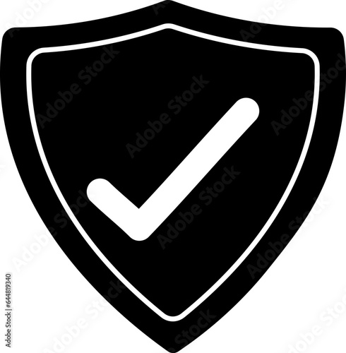 B&W Approved Shield Icon Or Symbol.
