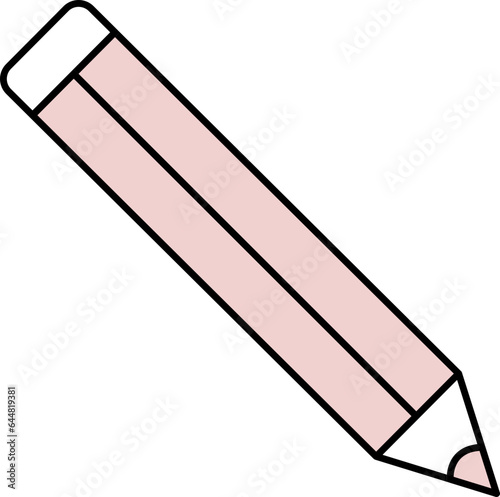 Isolated Pencil Icon In Pink And White Color.