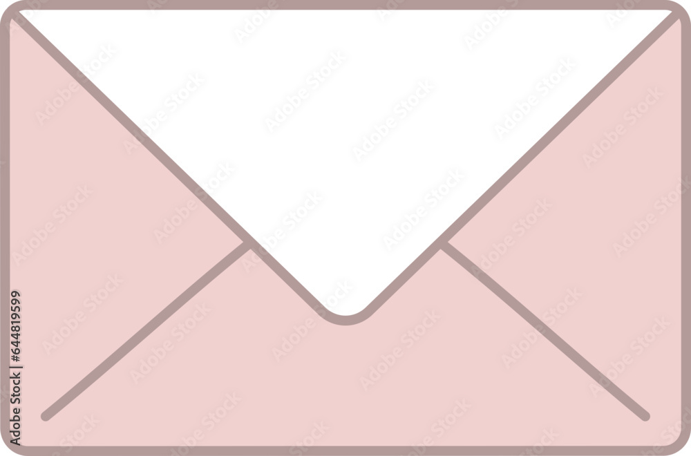Illustration Of Envelope Icon In Pink And White Color. Illustration Of Envelope Icon In Pink And White Color.