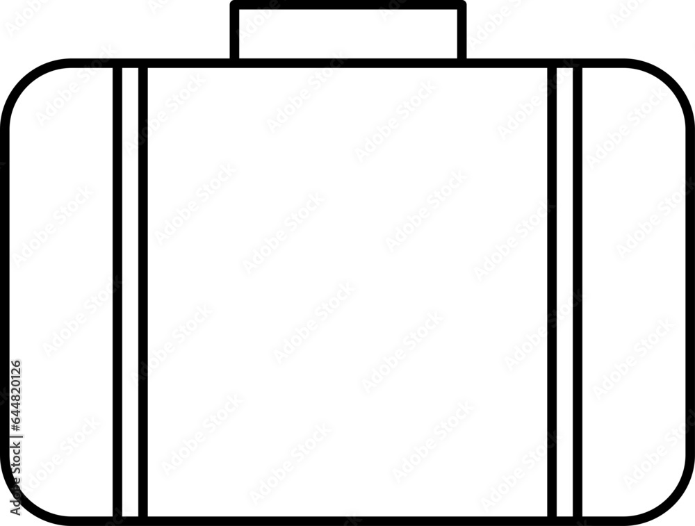 Black Thin Line Briefcase Icon In Flat Style. Black Thin Line Briefcase Icon In Flat Style.