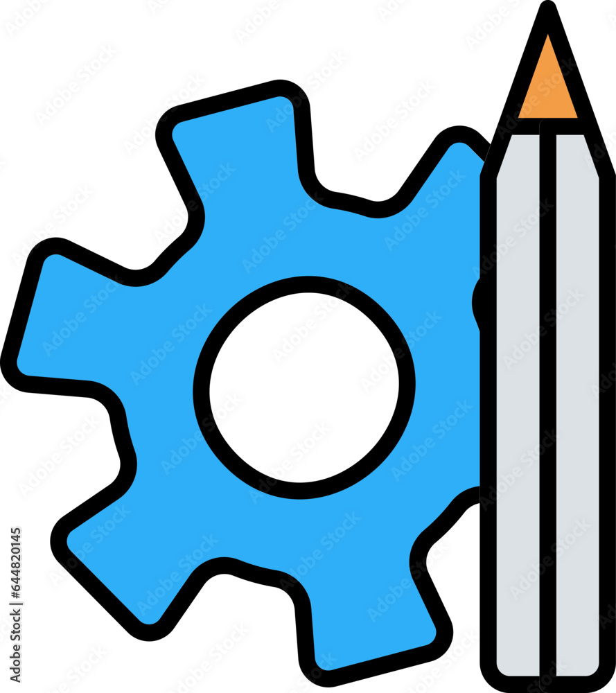 Cogwheel Or Setting Edit Icon In Blue And Gray Color. Cogwheel Or Setting Edit Icon In Blue And Gray Color.