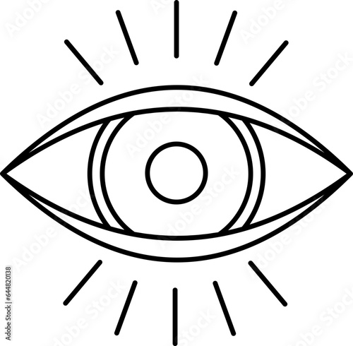 Watching Or Eyewitness Icon In Black Outline.