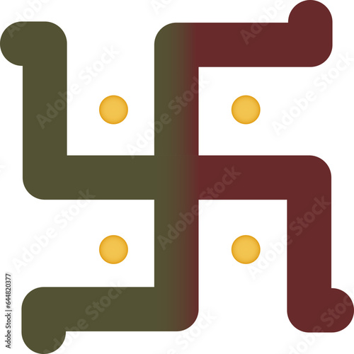 Flat Style Swastika Colorful Symbol Or Icon. photo