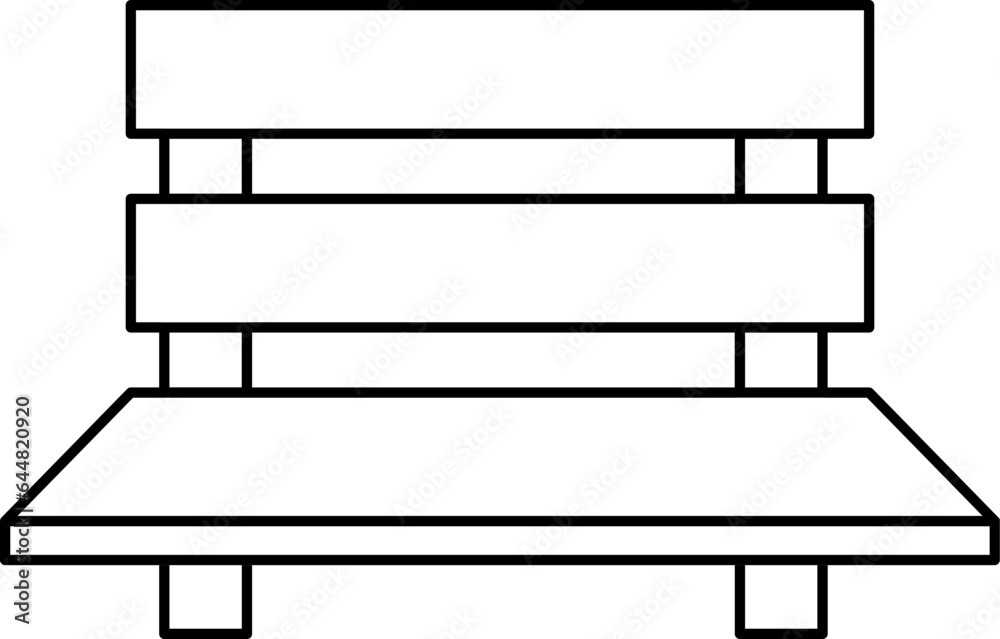 Isolated Bench Icon In Flat Style.