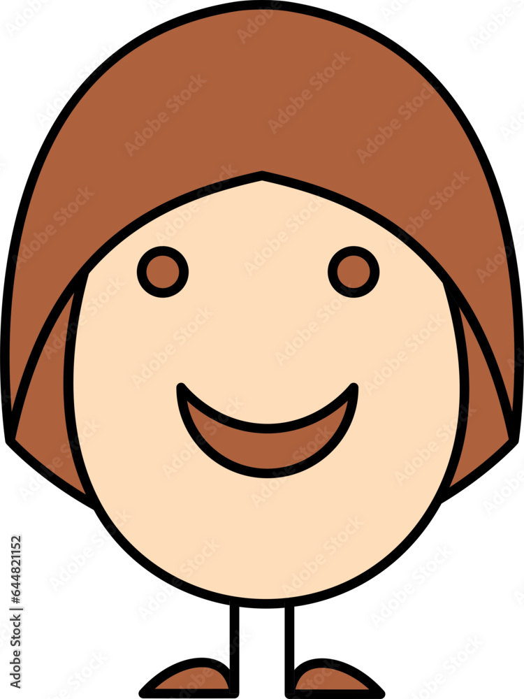 Fototapeta premium Isolated Funny Cartoon Egg Icon In Brown And Peach Color.