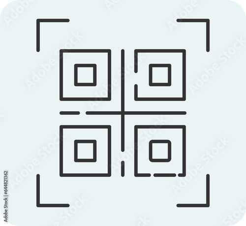 QR Code Icon In Blue Color.