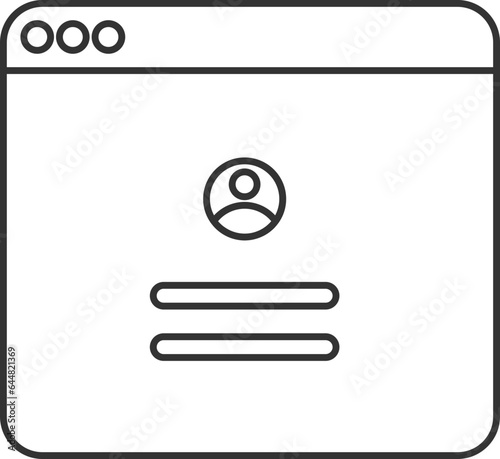 Online User Login Icon In Black Outline.