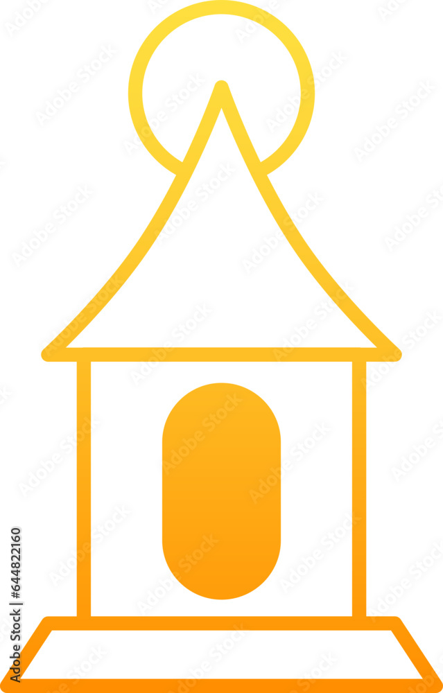 Isolated Lantern Icon in Yellow and White Color. Isolated Lantern Icon in Yellow and White Color.