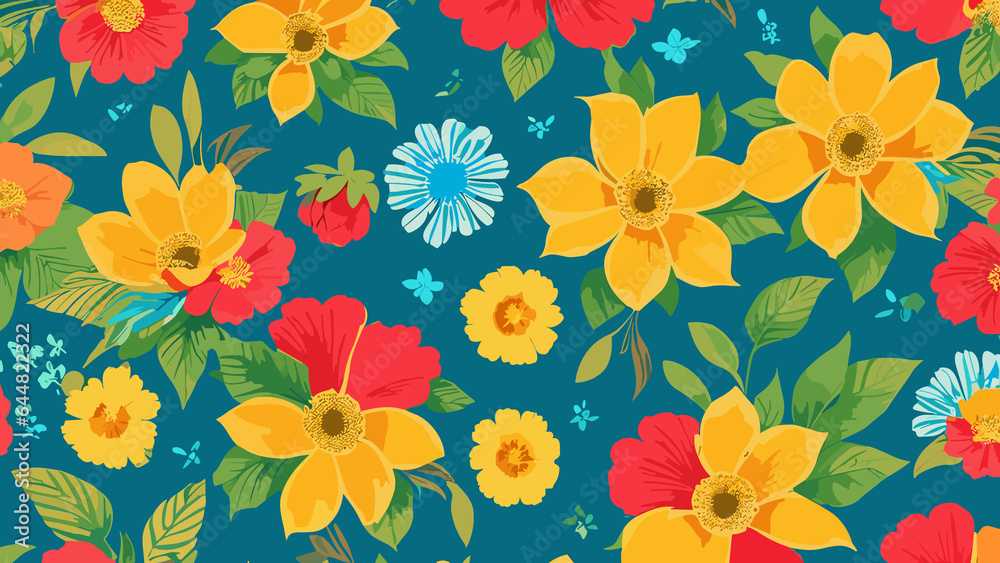 custom made wallpaper toronto digitalTropical floral seamless pattern. Background, Wallpaper.