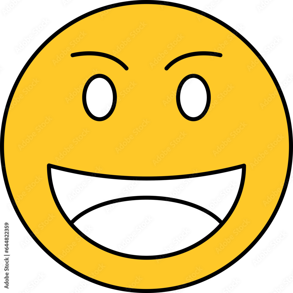 Fototapeta premium White And Yellow Smiley Face Emoji Icon.