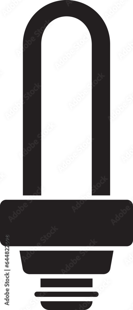 LED Or CFL Bulb Icon In Glyph Style. LED Or CFL Bulb Icon In Glyph Style.