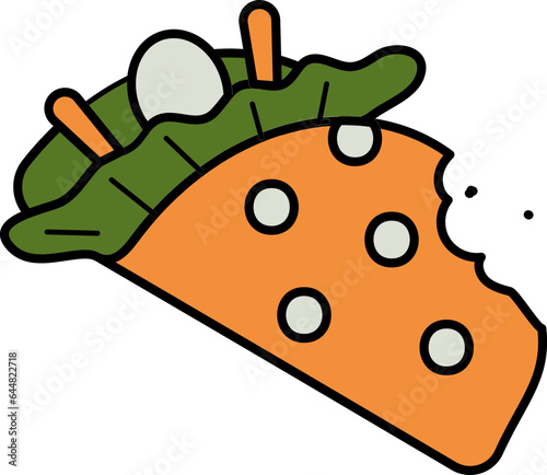 Bite Tacos Colorful Icon Or Symbol.