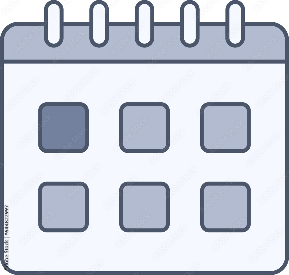 Illustration Of Calendar Icon In Blue And Gray Color. Illustration Of Calendar Icon In Blue And Gray Color.