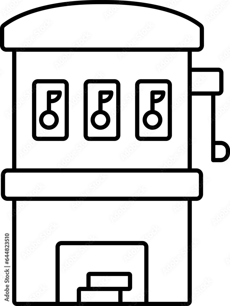 Slot Machine Icon In Black Outline. Slot Machine Icon In Black Outline.